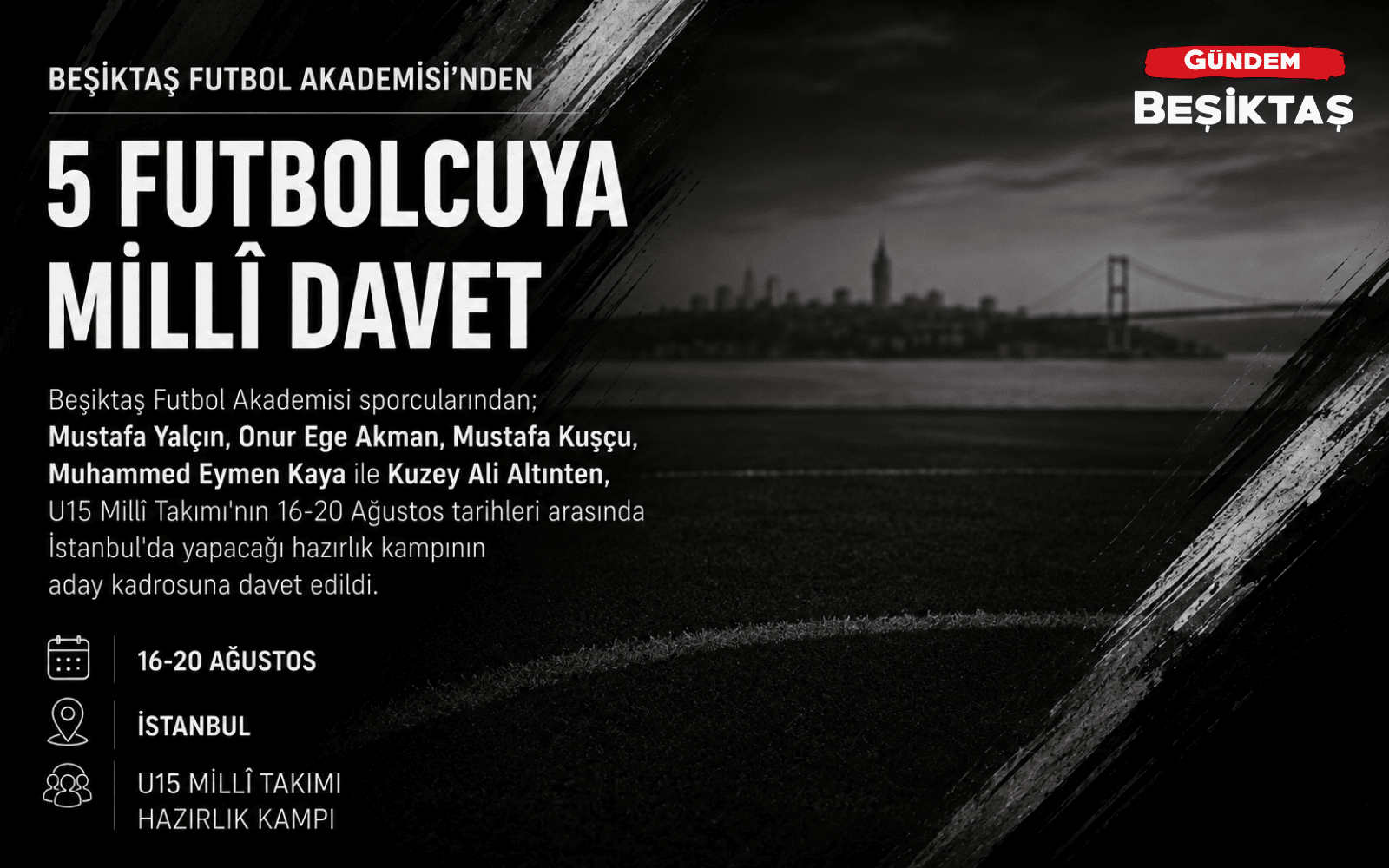 Beşiktaş Futbol Akademisi'nden, 5 oyuncuya milli davet!