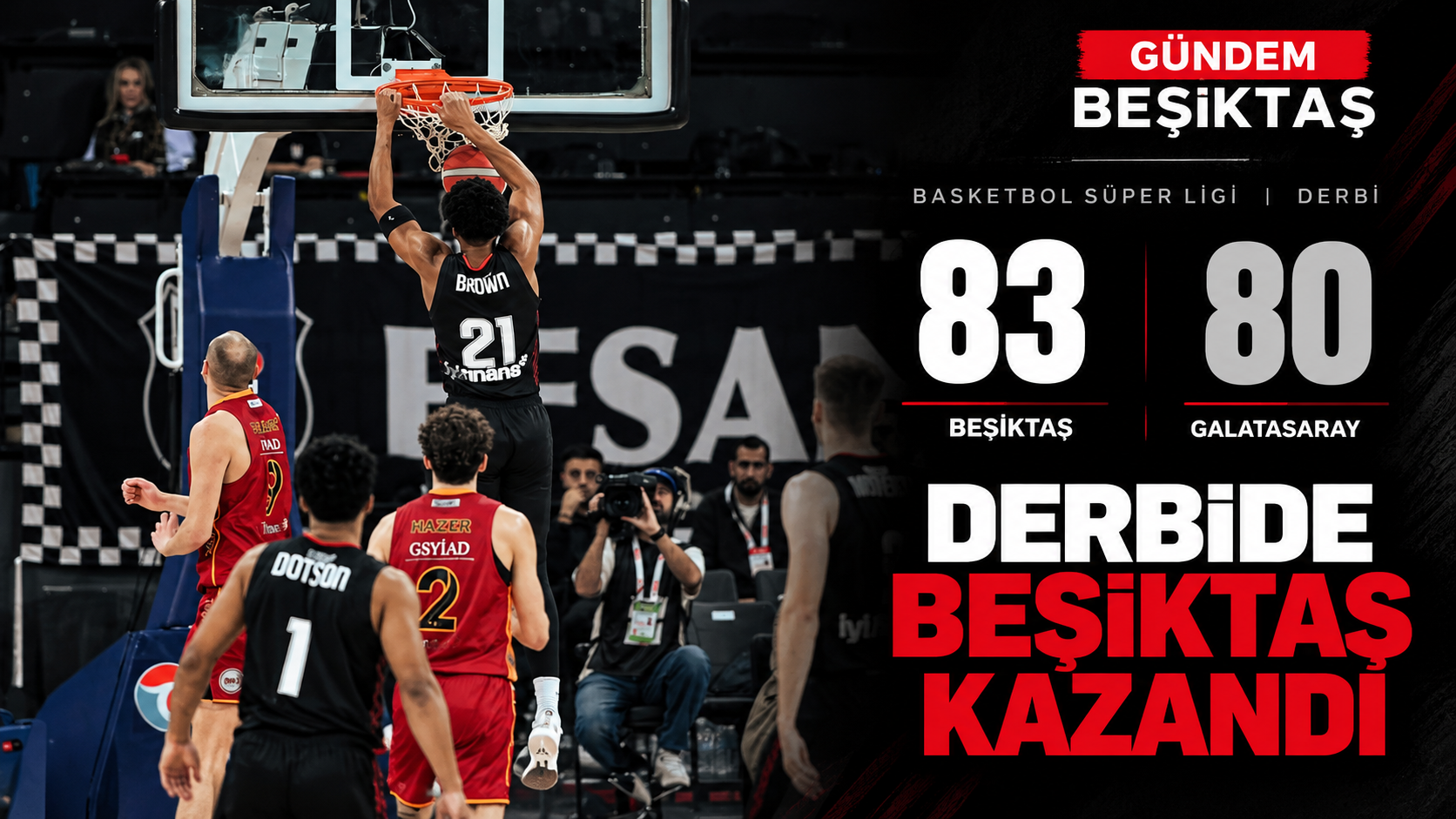 Beşiktaş, Galatasaray’ı 83-80 Mağlup Etti