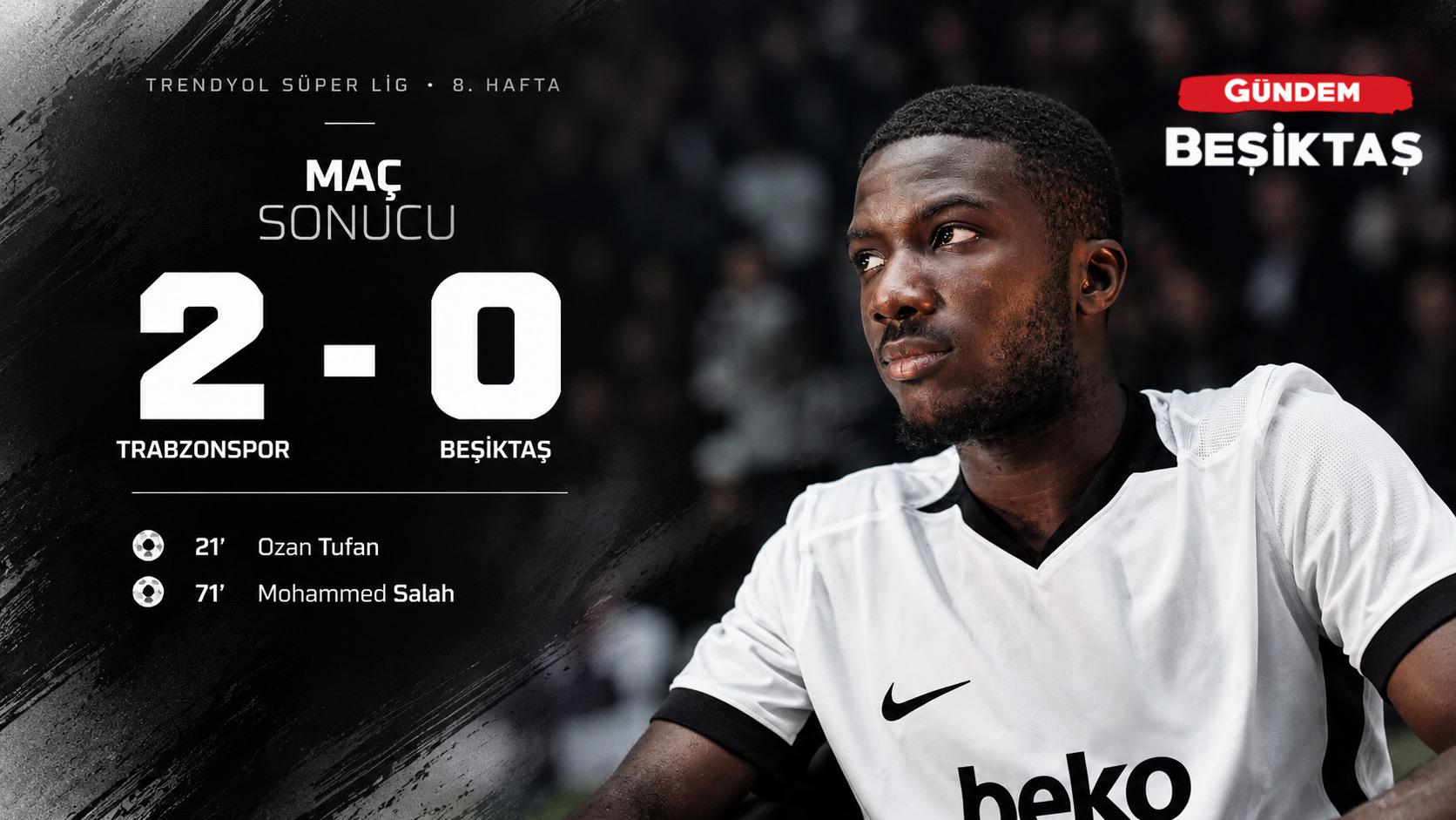 Beşiktaş, Trabzonspor Deplasmanında 2-0 Mağlup Oldu