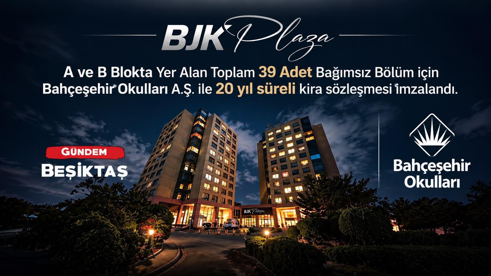 BJK Plaza A ve B Blokta Yer Alan Toplam 39 Adet Bağımsız Bölümün Kiralama İşi İhale Süreci Tamamlandı