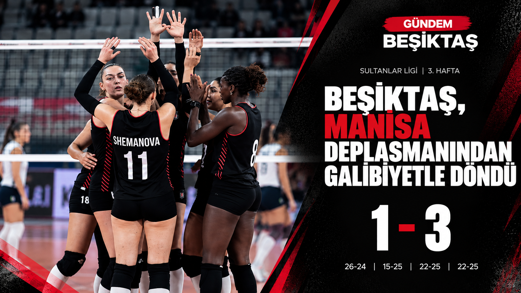 Beşiktaş Kadın Voleybol Takımı Manisa Deplasmanından Galibiyetle Döndü